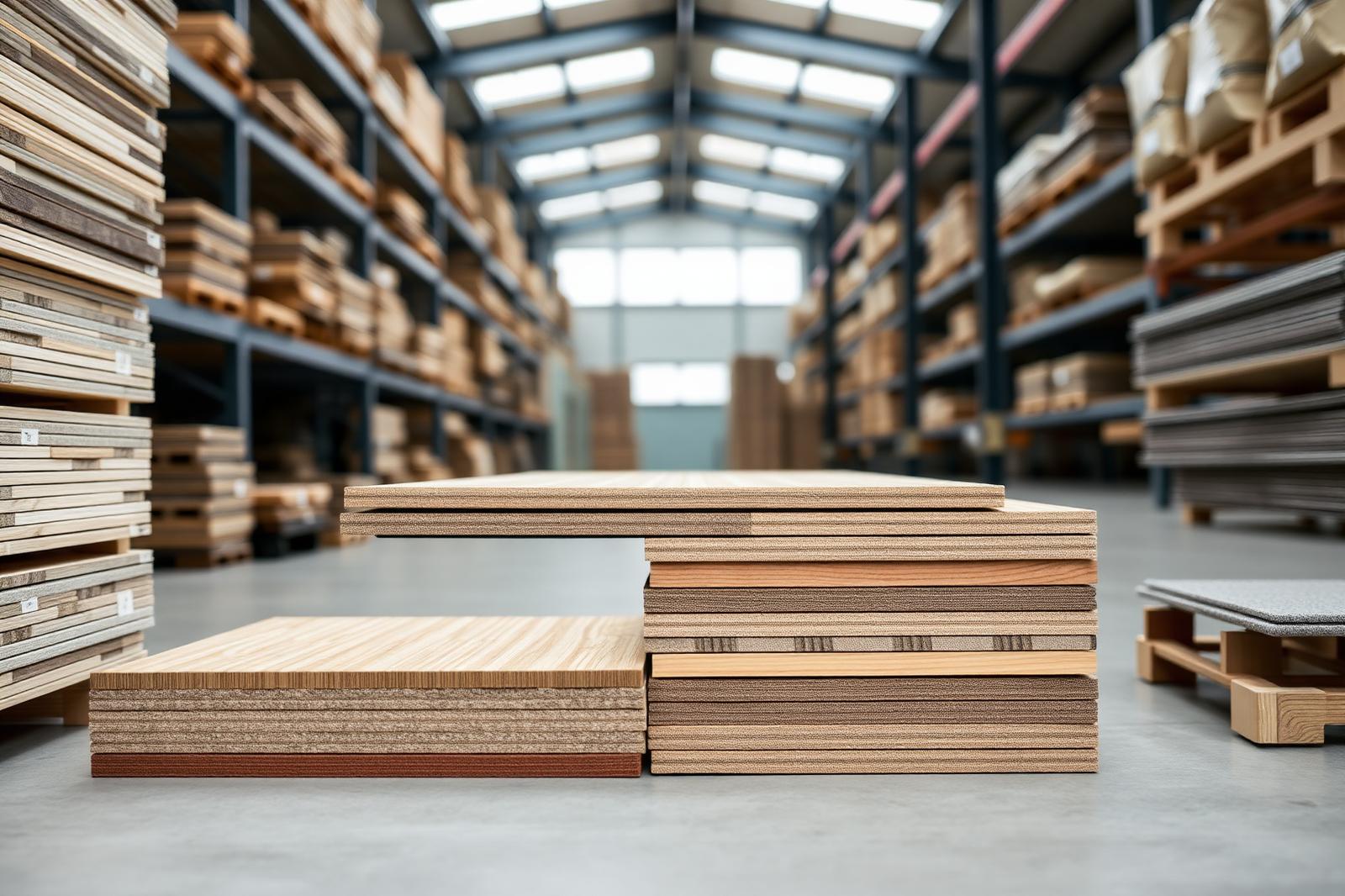 Stapels duurzame vloermaterialen